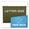 Pendaflex 1/5-Cut Ready-Tab Reinforced Letter Size Hanging File Folders - Standard Green (25/Box)